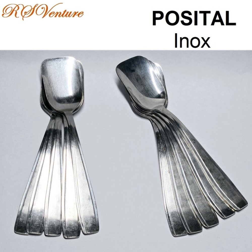 10pc. Vintage Italian INOX Posital Ice Cream/Dessert Spoons